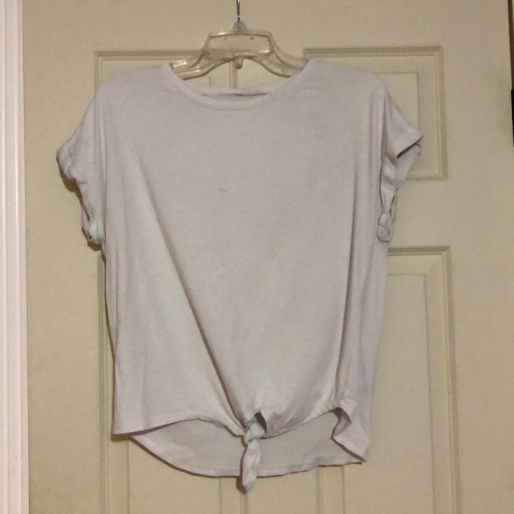 white shirt with knot